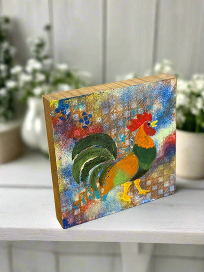 Colorful Rooster Blocks - Nifty Decor & More