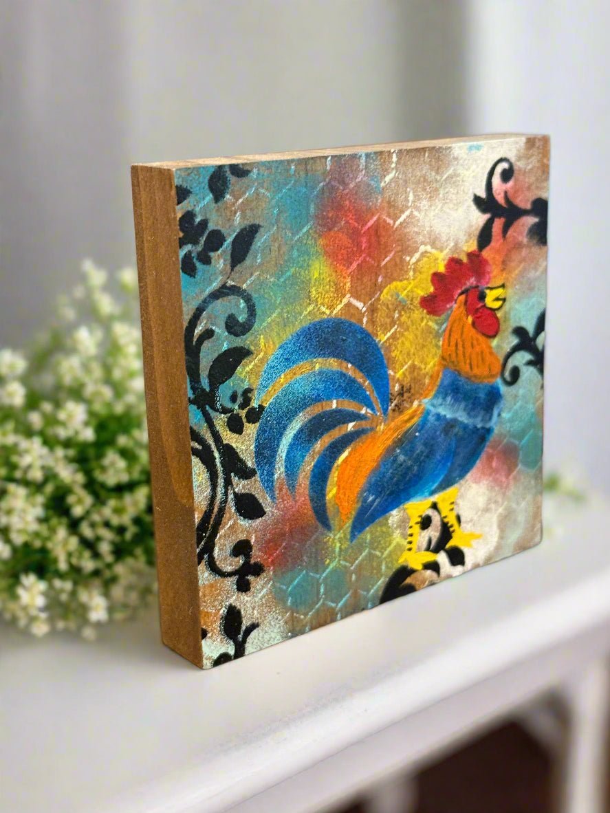 Colorful Rooster Blocks - Nifty Decor & More