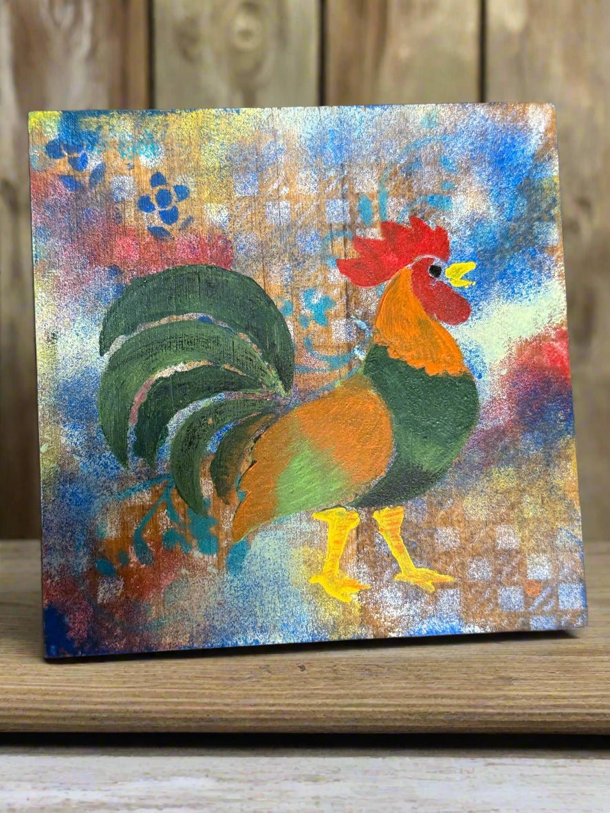 Colorful Rooster Blocks - Nifty Decor & More