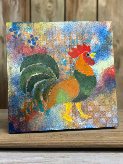 Colorful Rooster Blocks - Nifty Decor & More
