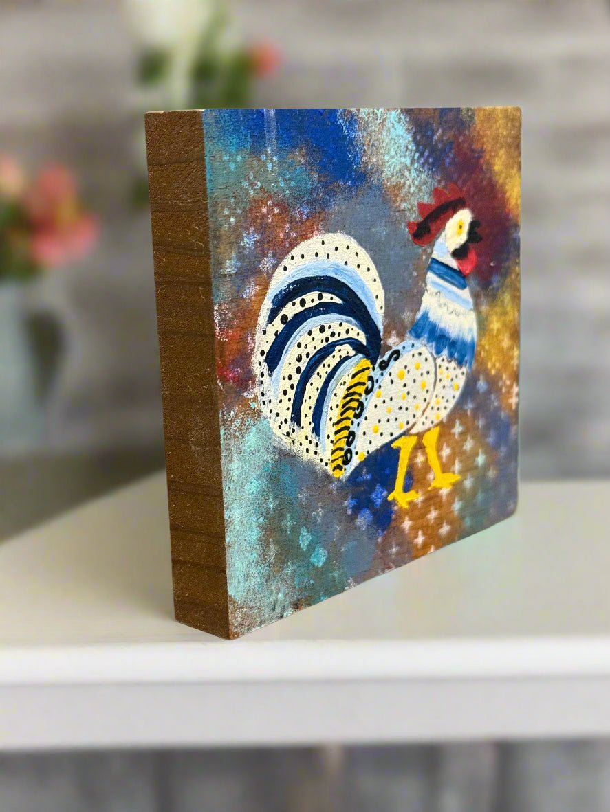 Colorful Rooster Blocks - Nifty Decor & More