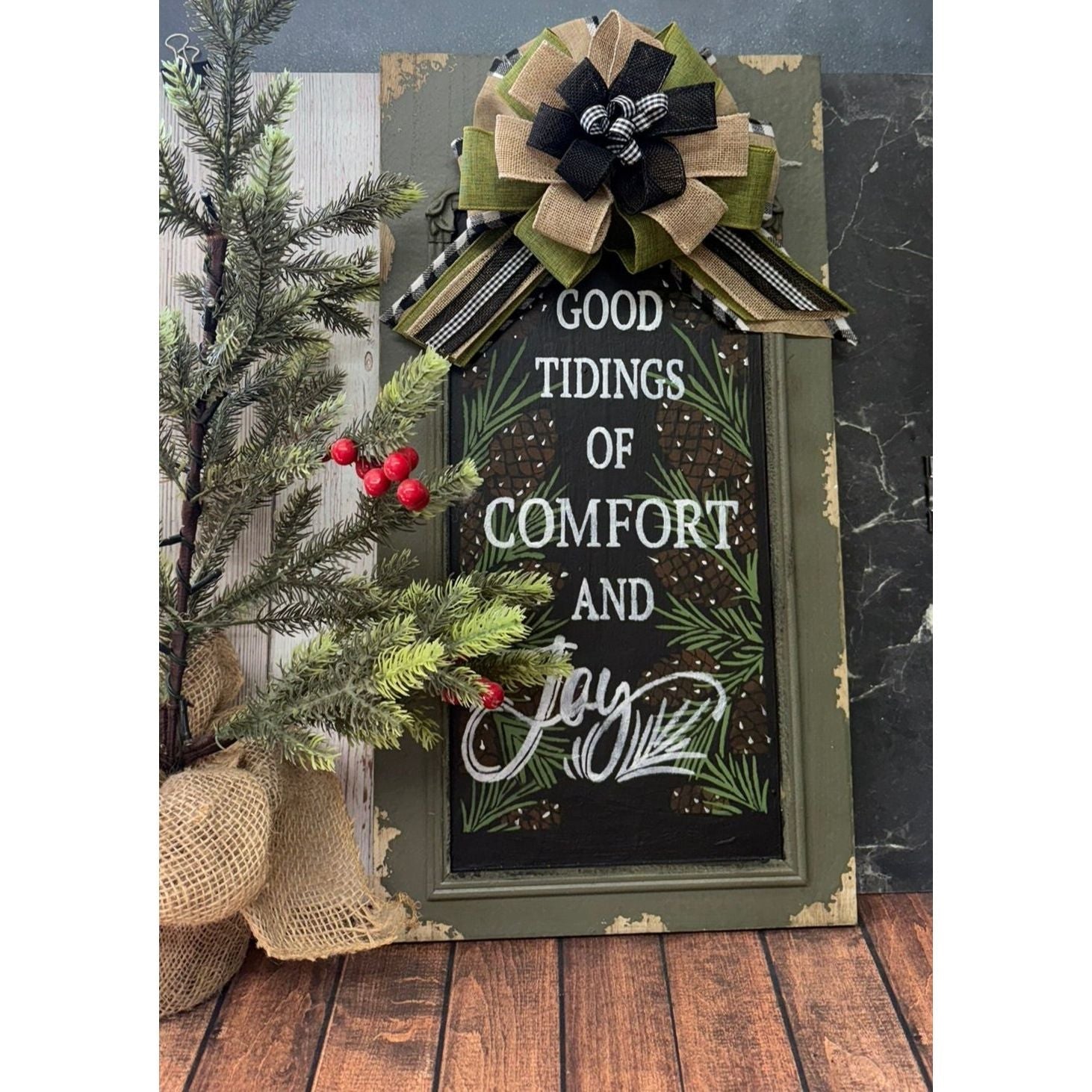 Comfort and Joy Vintage Wall Panel - Nifty Decor & More