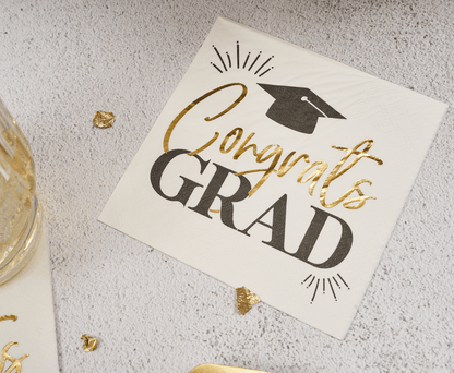 Congrats Grad Cocktail Napkins - 26pk - Nifty Decor & More