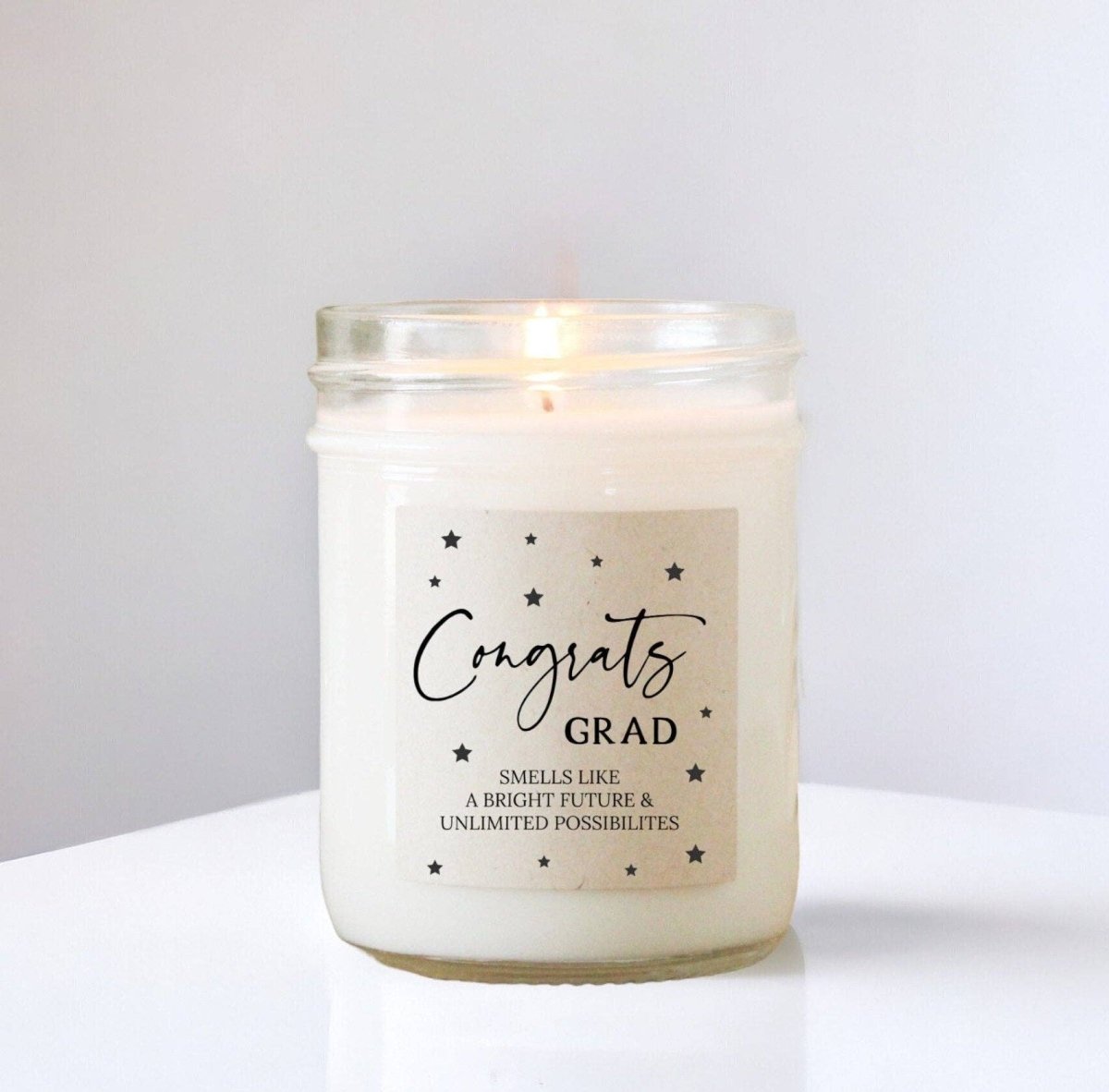 Congrats Grad Soy Candle | 4 oz Bora Bora Scent - Nifty Decor & More