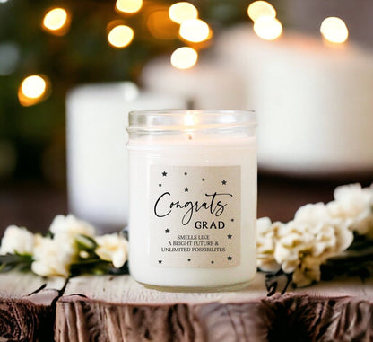 Congrats Grad Soy Candle | 4 oz Bora Bora Scent - Nifty Decor & More