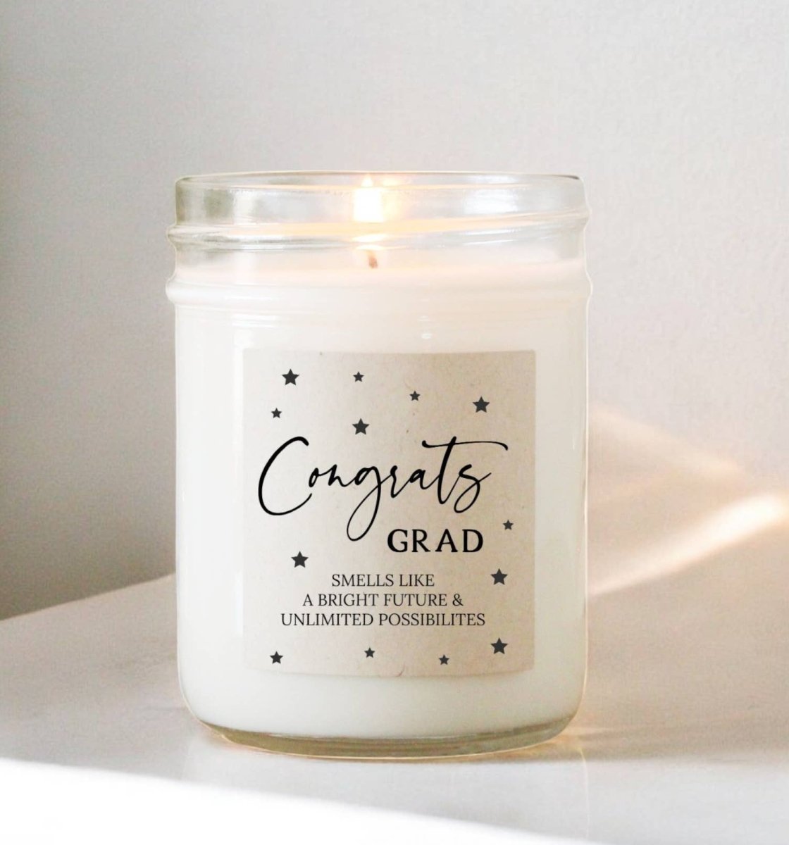 Congrats Grad Soy Candle | 4 oz Bora Bora Scent - Nifty Decor & More
