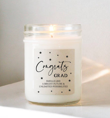 Congrats Grad Soy Candle | 4 oz Bora Bora Scent - Nifty Decor & More