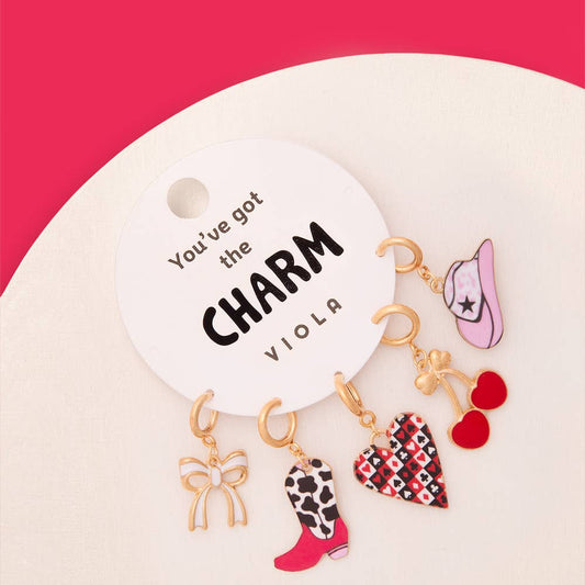 Coquette Cowgirl Charm Set Enamel - Nifty Decor & More