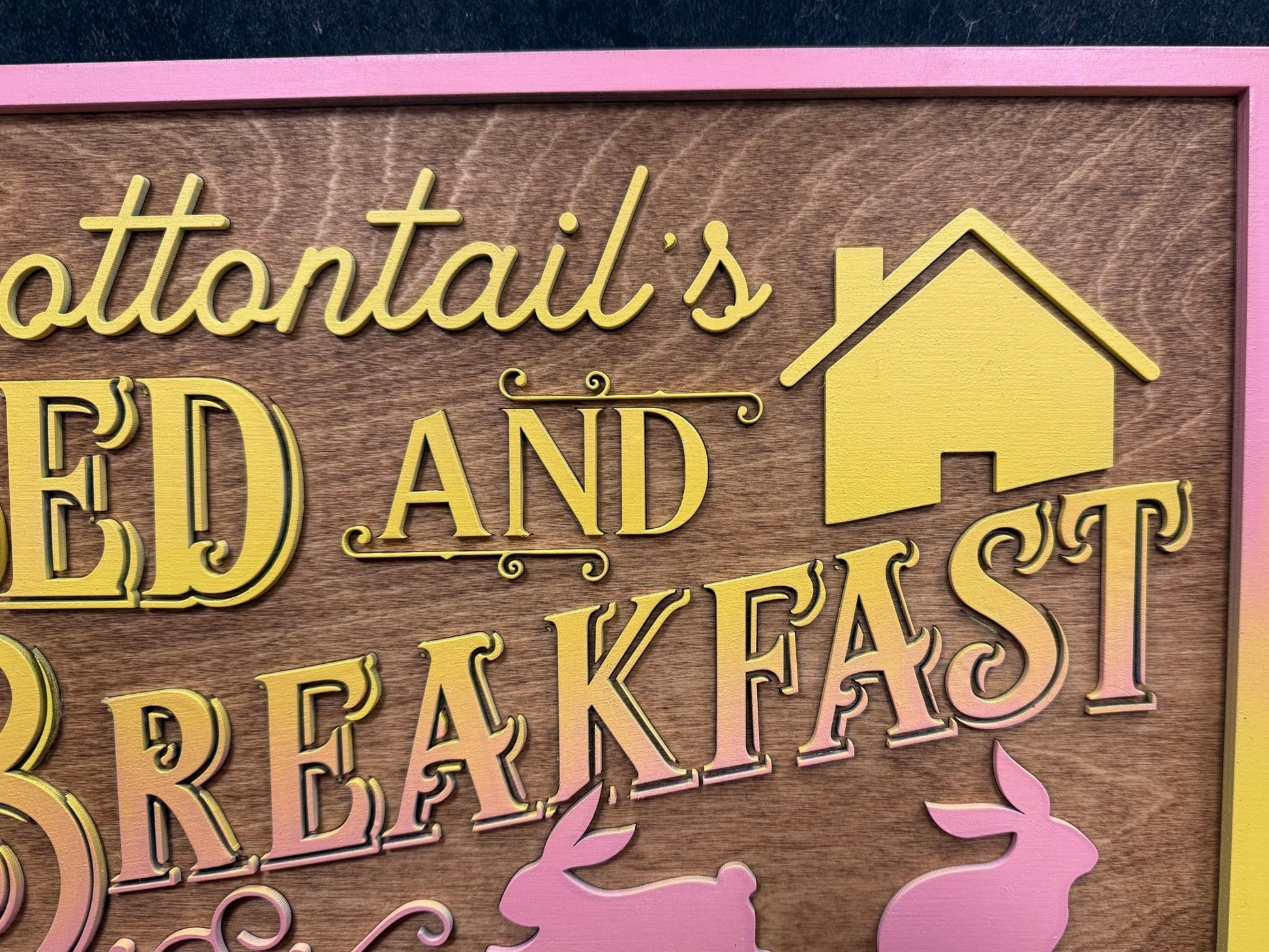 Cottontail’s Bed and Breakfast Sign | Easter Spring Decor | Rustic Bunny Wall Art for Home & Garden