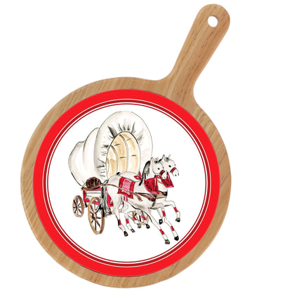 Covered Wagon Collegiate Bamboo & Ceramic Cheese Board - Nifty Decor & More