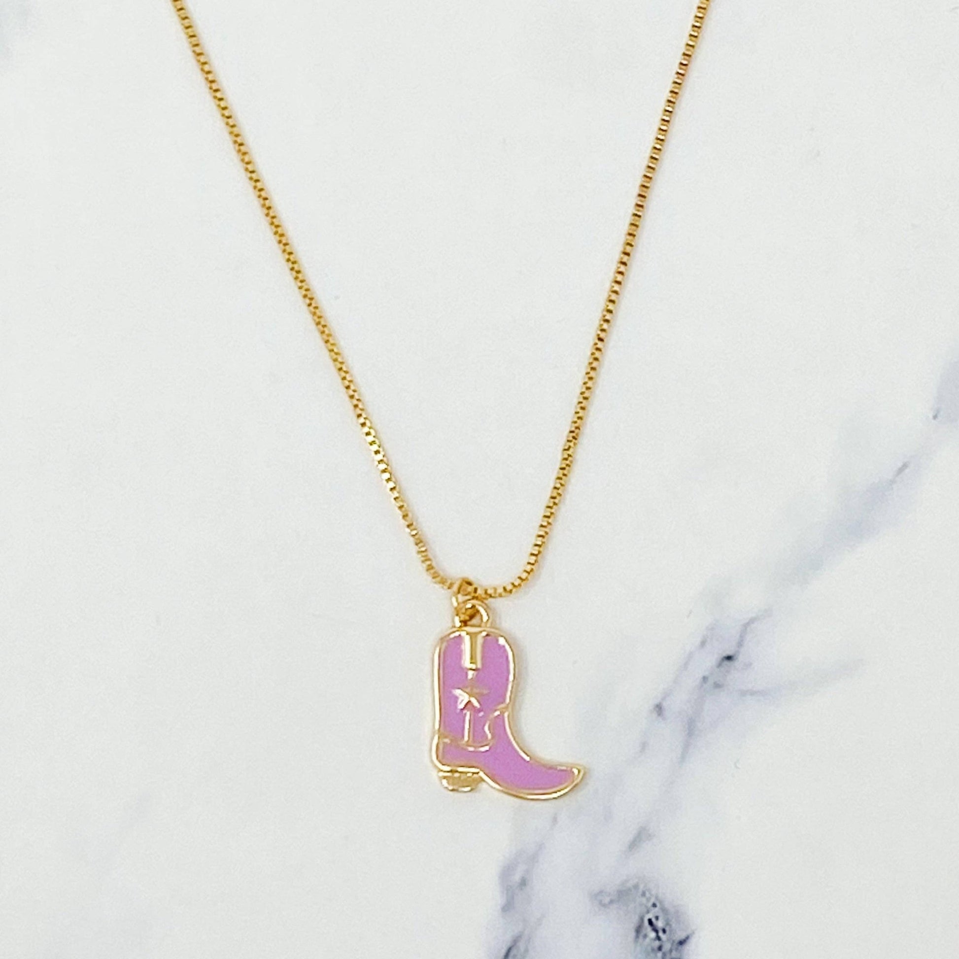 Cow Girl Boot Pendant Necklace, Stylish Western Charm for Everyday Wear, Perfect Gift for Trendy Cowgirls - Nifty Decor & More