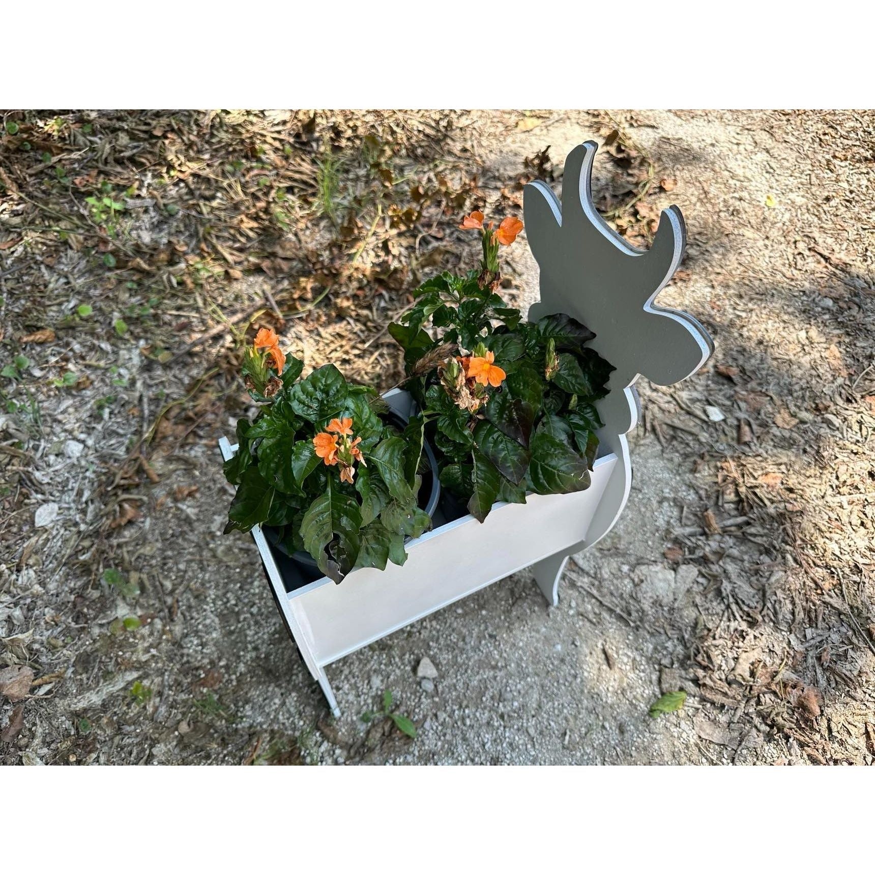 Cow Planter Box Farmhouse Wooden Animal Planter Garden Decor - Nifty Decor & More