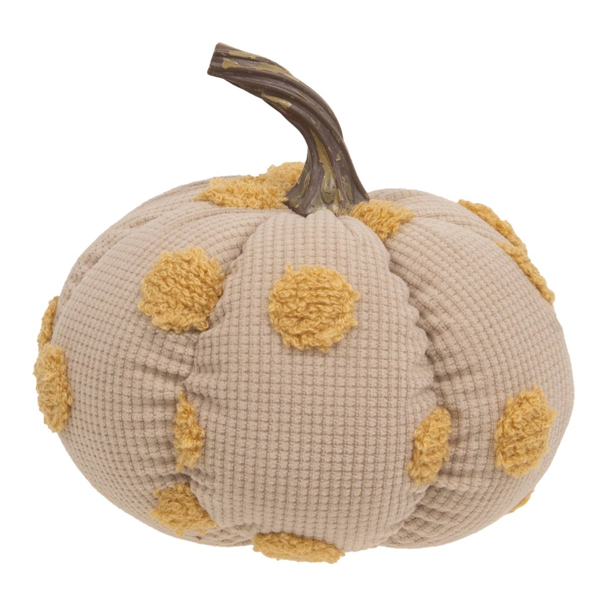 Cream Plush Polka Dot Pumpkin - Nifty Decor & More
