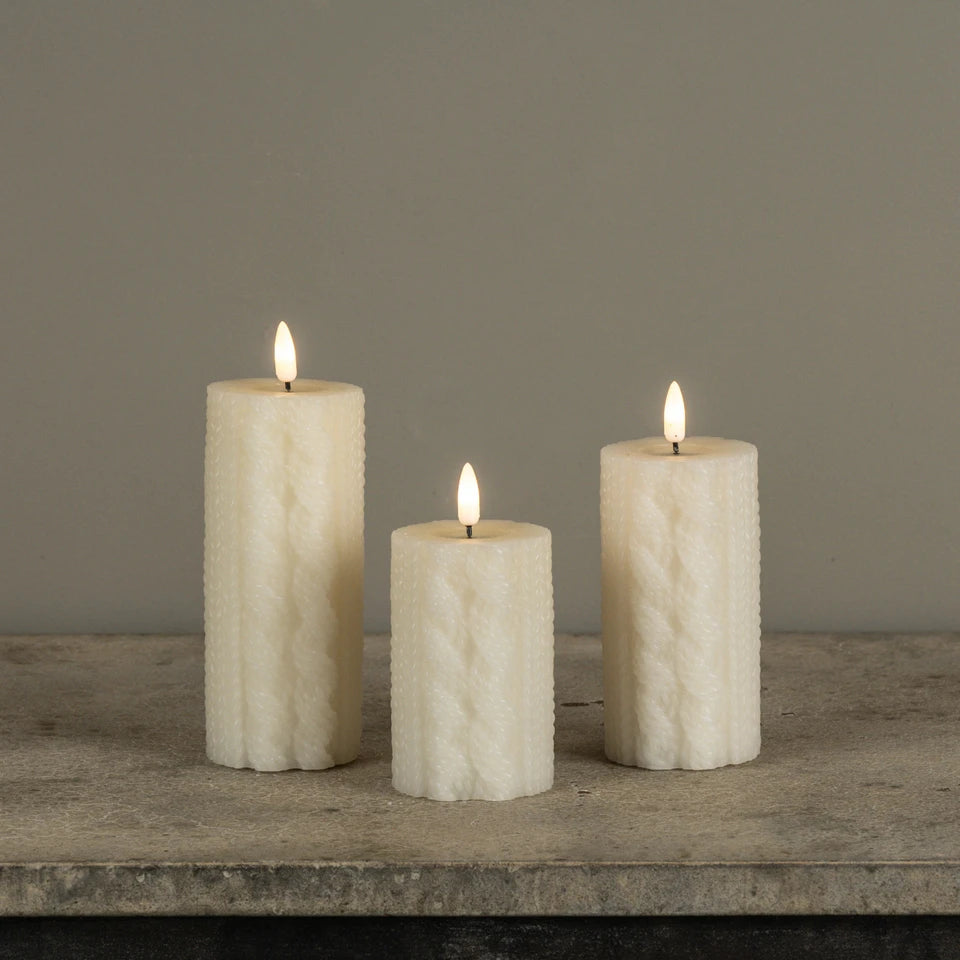 Cream Sweater 3D Flame Candle