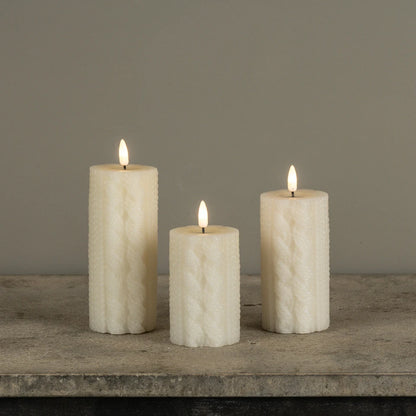 Cream Sweater 3D Flame Candle