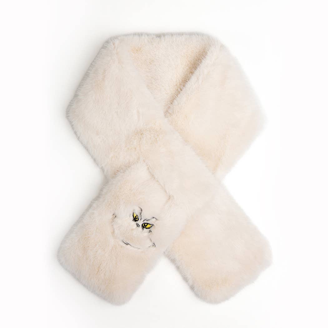 CREATURE Faux Fur Embroidered Pull - Through Scarf - Nifty Decor & More