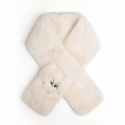 CREATURE Faux Fur Embroidered Pull - Through Scarf - Nifty Decor & More