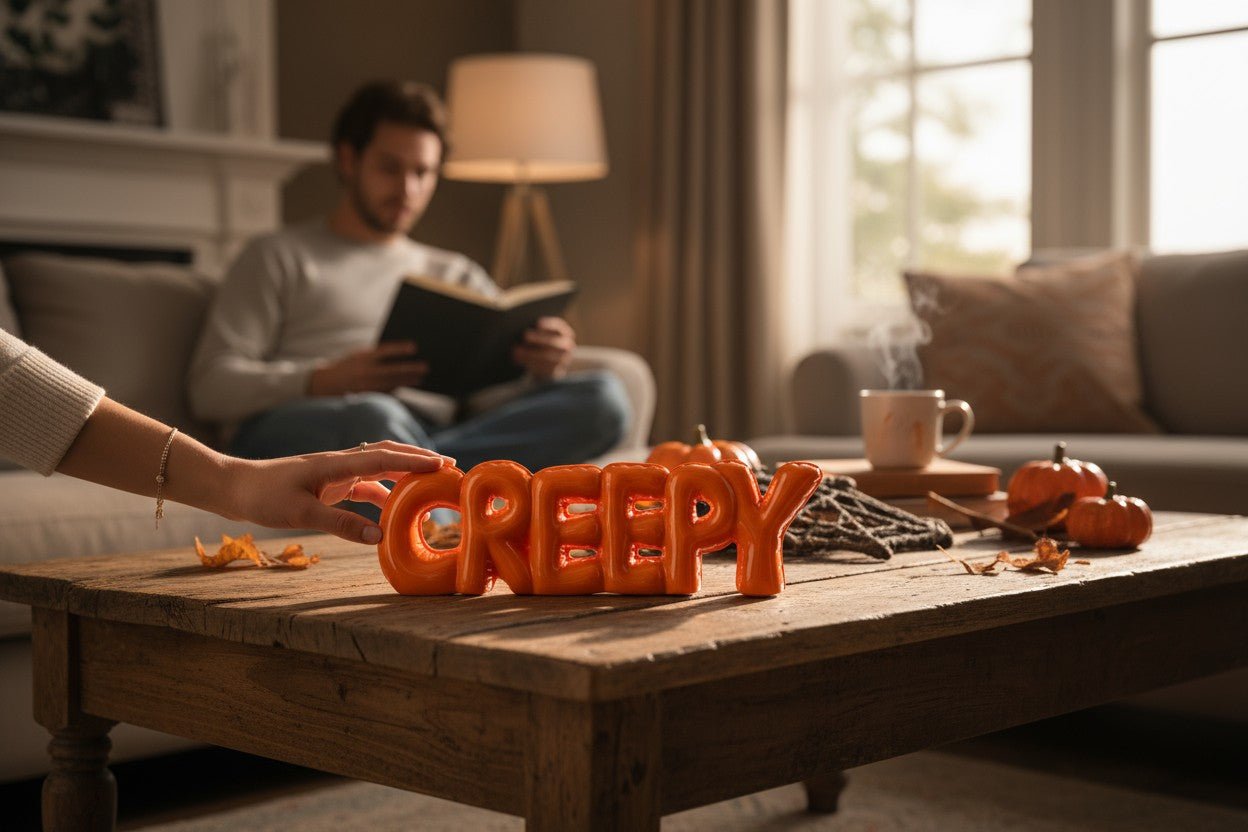 Creep, Spooky Halloween Bubble Word Signs Halloween Decor