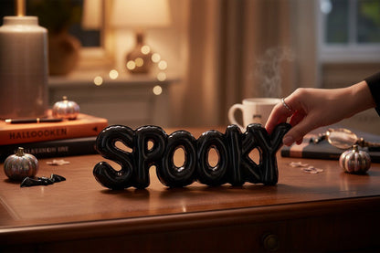 Creep, Spooky Halloween Bubble Word Signs Halloween Decor Black