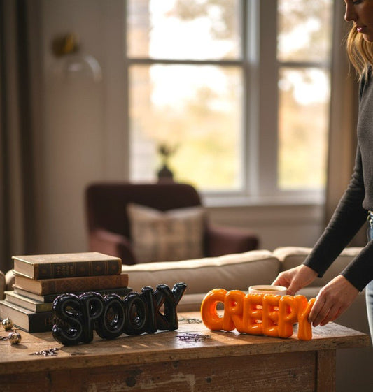 Creep, Spooky Halloween Bubble Word Signs Halloween Decor