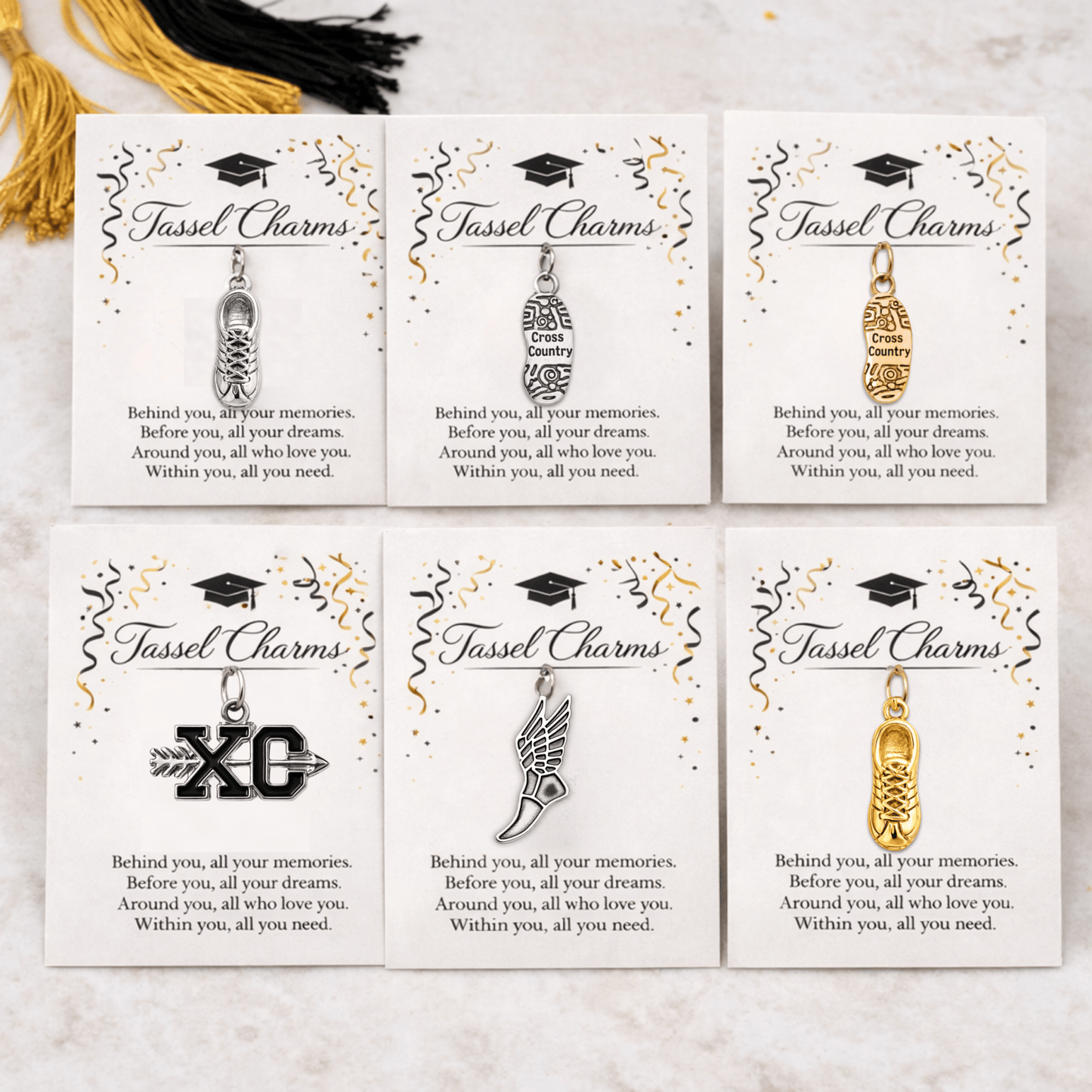 Cross Country Graduation Tassel Charm - Nifty Decor & More