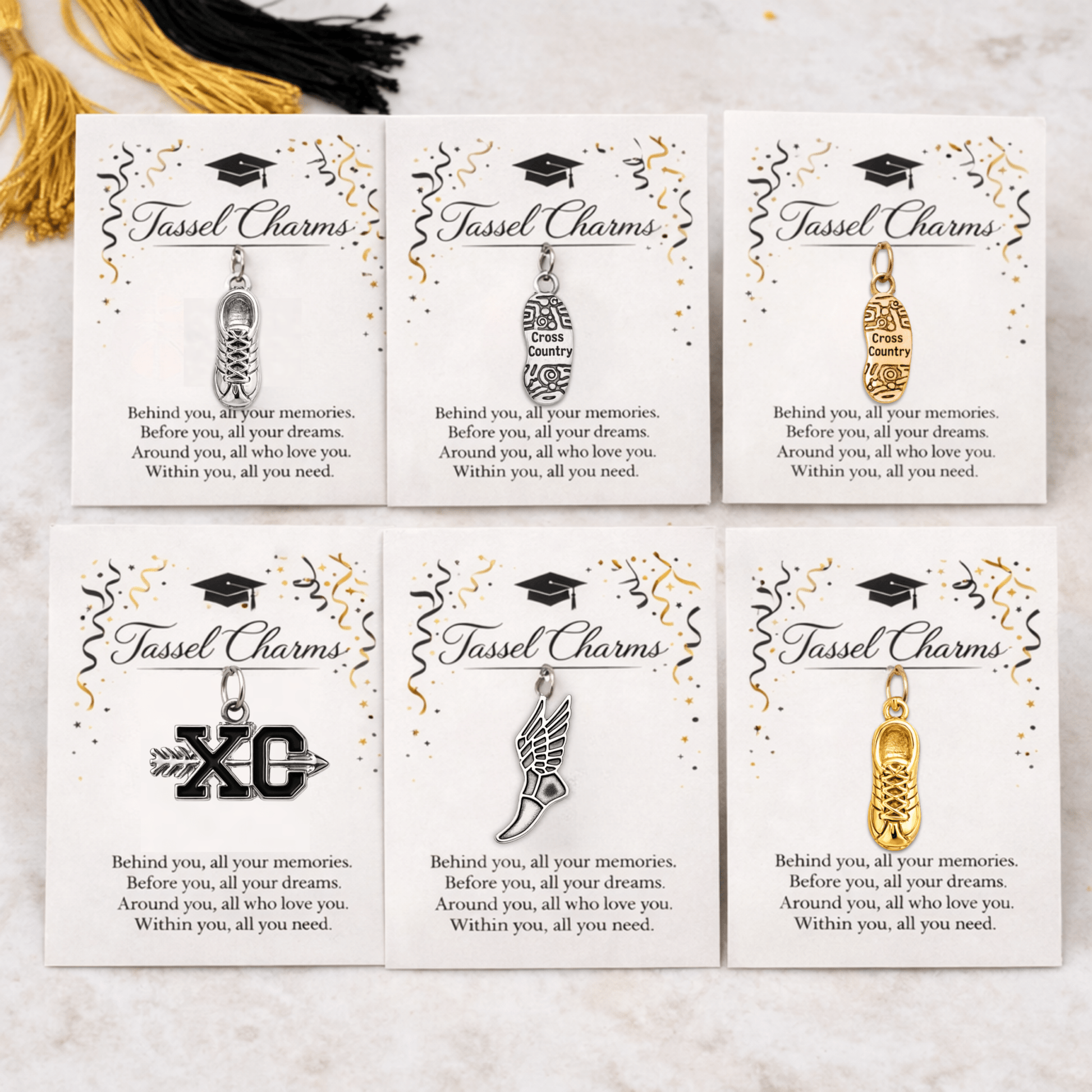 Cross Country Graduation Tassel Charm - Nifty Decor & More