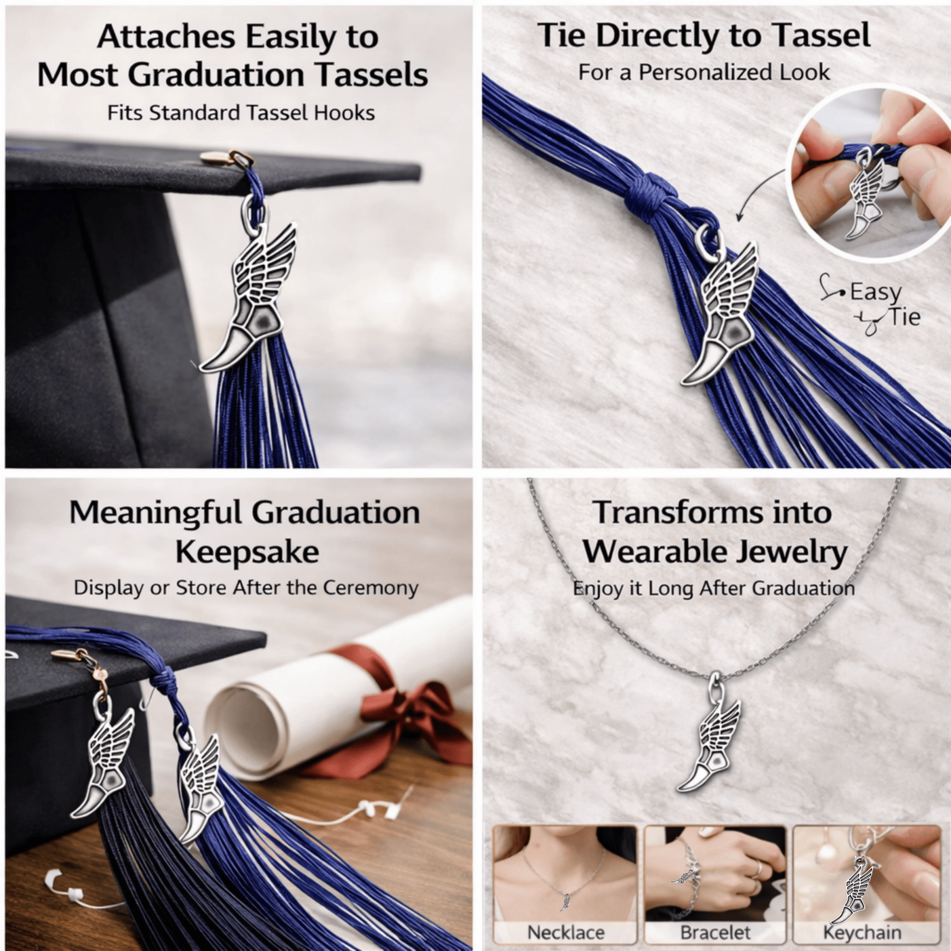 Cross Country Graduation Tassel Charm - Nifty Decor & More
