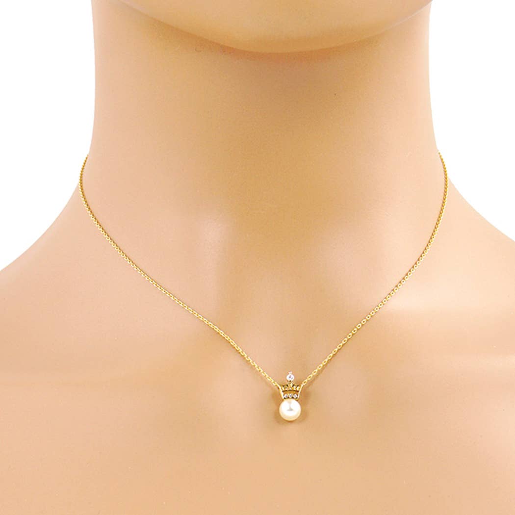 Crown Bridesmaid Necklace Gold - Dipped - Nifty Decor & More