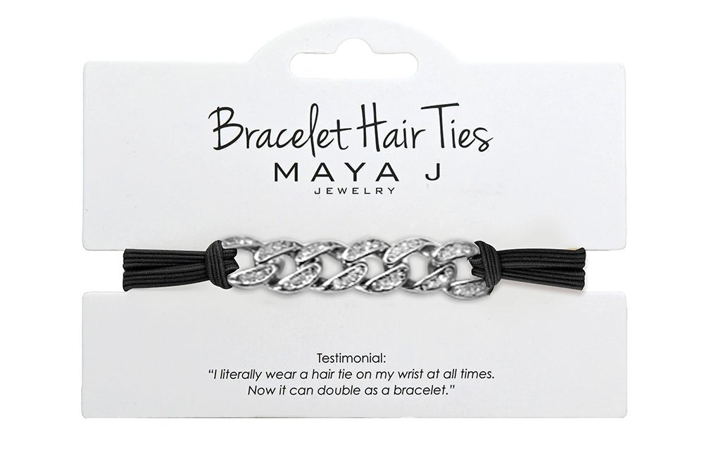Crystal Bracelet Hair Tie ✨ | 2 - in - 1 Hair Tie Bracelet | Rhinestone Hair Tie | Gold Chain Hair Elastic | Stylish Wrist Hair Tie | Fashion Hair Accessory - Nifty Decor & More
