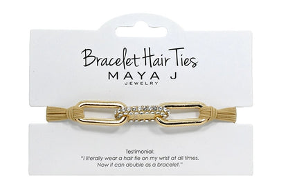 Crystal Bracelet Hair Tie ✨ | 2 - in - 1 Hair Tie Bracelet | Rhinestone Hair Tie | Gold Chain Hair Elastic | Stylish Wrist Hair Tie | Fashion Hair Accessory - Nifty Decor & More