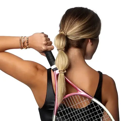 Crystal Bracelet Hair Tie ✨ | 2 - in - 1 Hair Tie Bracelet | Rhinestone Hair Tie | Gold Chain Hair Elastic | Stylish Wrist Hair Tie | Fashion Hair Accessory - Nifty Decor & More