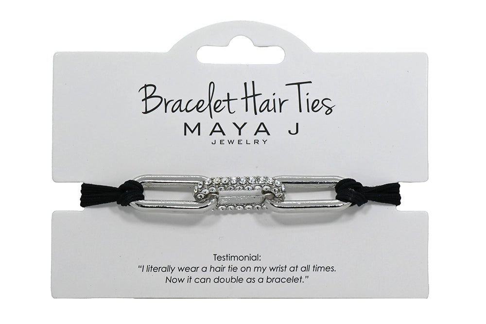 Crystal Bracelet Hair Tie ✨ | 2 - in - 1 Hair Tie Bracelet | Rhinestone Hair Tie | Gold Chain Hair Elastic | Stylish Wrist Hair Tie | Fashion Hair Accessory - Nifty Decor & More