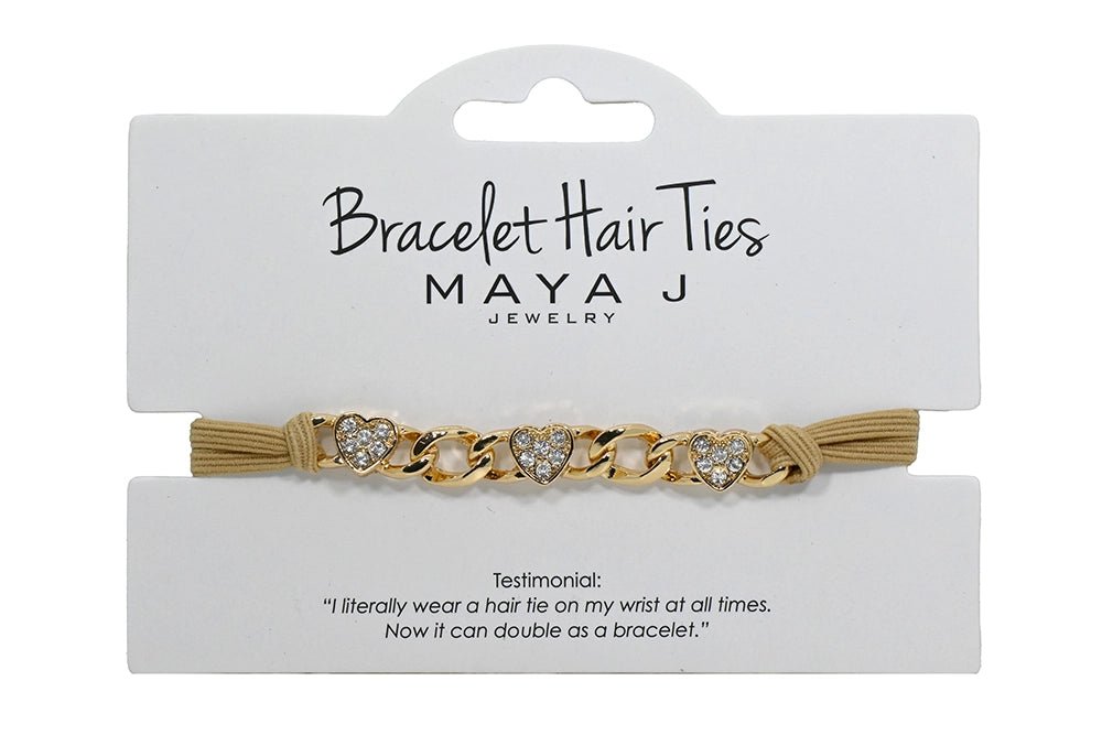Crystal Bracelet Hair Tie ✨ | 2 - in - 1 Hair Tie Bracelet | Rhinestone Hair Tie | Gold Chain Hair Elastic | Stylish Wrist Hair Tie | Fashion Hair Accessory - Nifty Decor & More