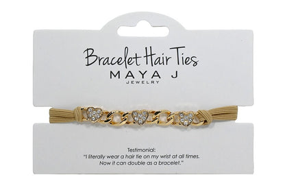 Crystal Bracelet Hair Tie ✨ | 2 - in - 1 Hair Tie Bracelet | Rhinestone Hair Tie | Gold Chain Hair Elastic | Stylish Wrist Hair Tie | Fashion Hair Accessory - Nifty Decor & More