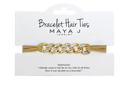 Crystal Bracelet Hair Tie ✨ | 2 - in - 1 Hair Tie Bracelet | Rhinestone Hair Tie | Gold Chain Hair Elastic | Stylish Wrist Hair Tie | Fashion Hair Accessory - Nifty Decor & More