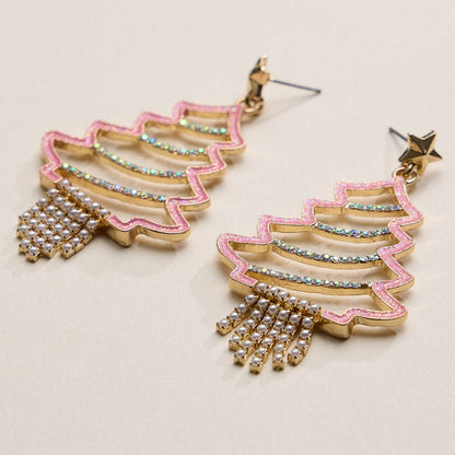 Crystal Christmas Tree Drop Earrings - Nifty Decor & More