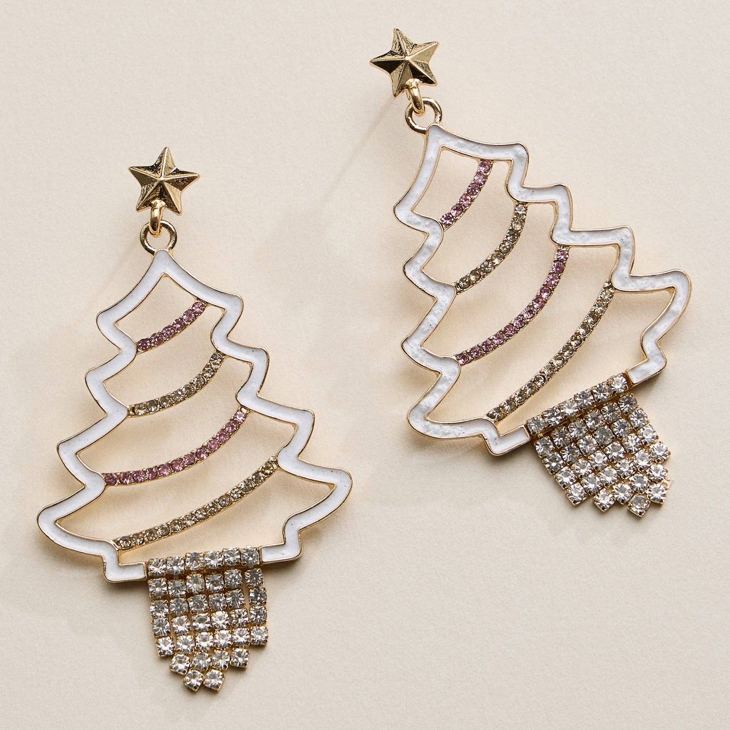 Crystal Christmas Tree Drop Earrings