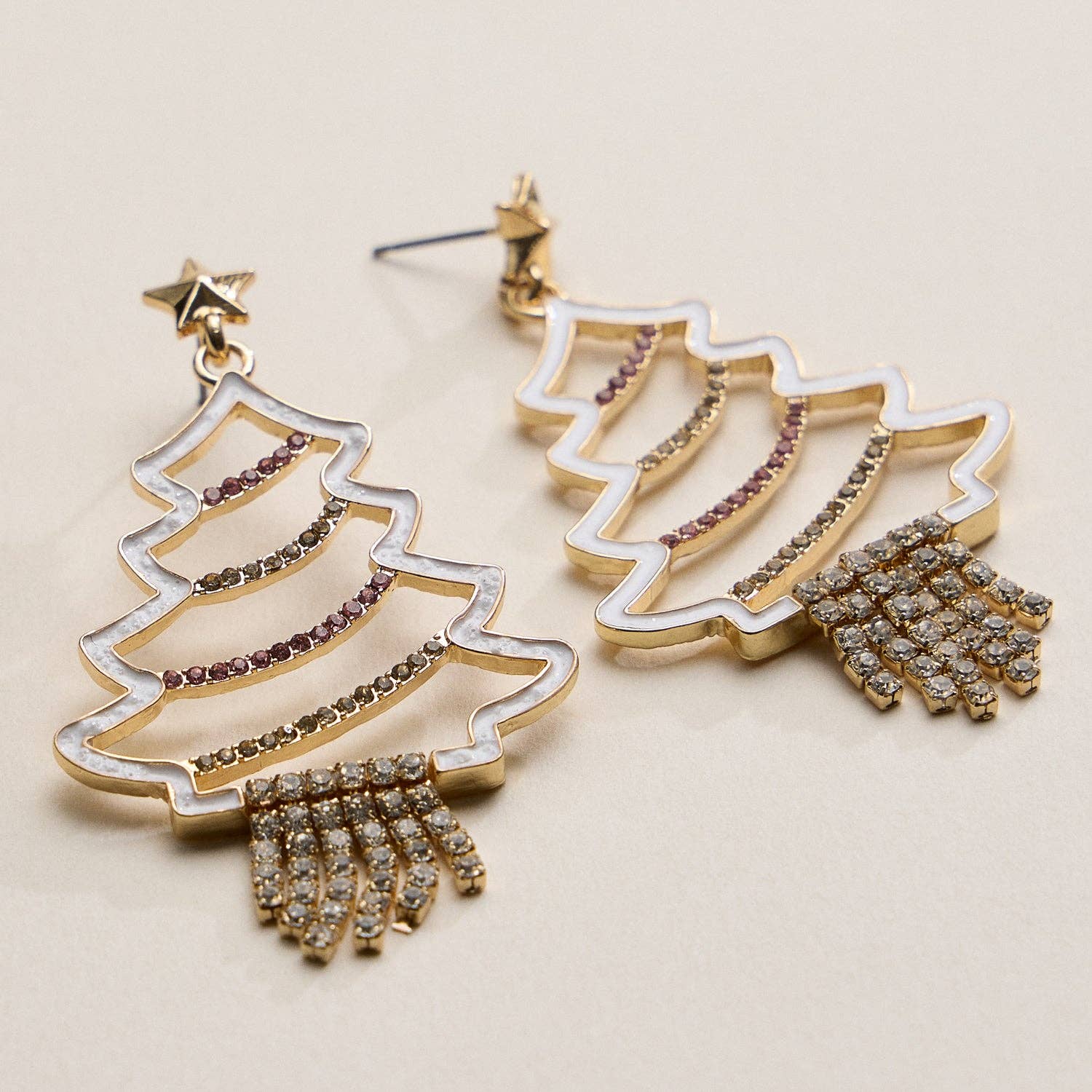 Crystal Christmas Tree Drop Earrings