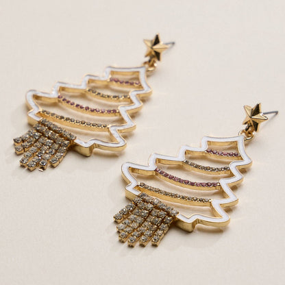 Crystal Christmas Tree Drop Earrings - Nifty Decor & More