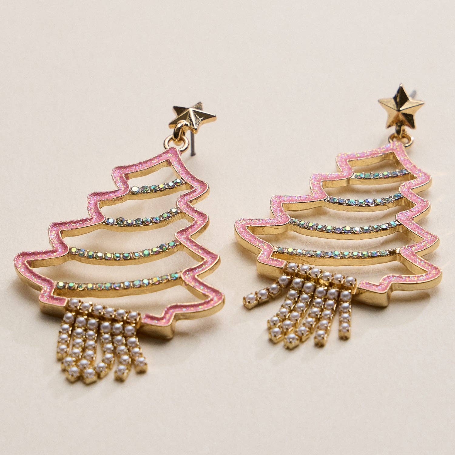 Crystal Christmas Tree Drop Earrings