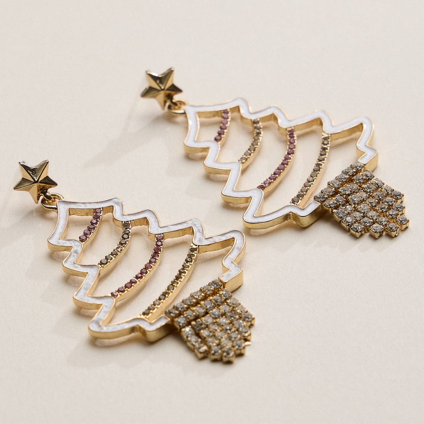Crystal Christmas Tree Drop Earrings