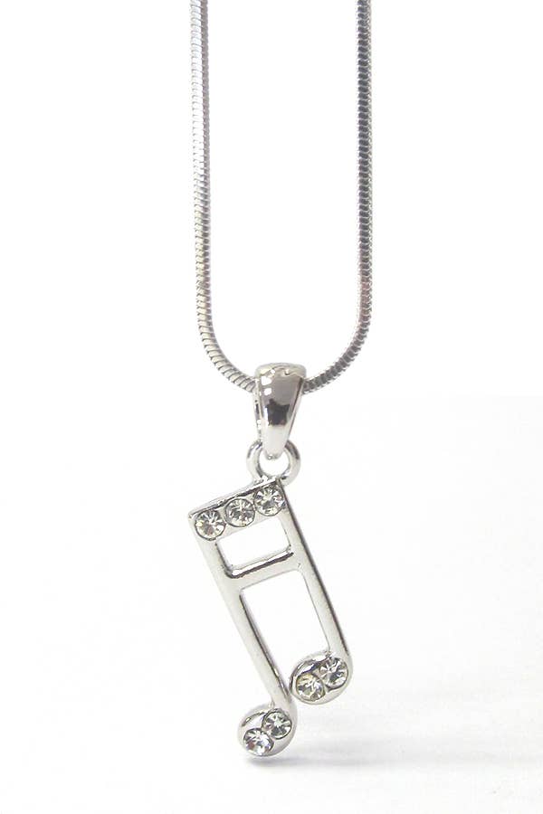 Crystal Music Note Pendant Necklace - Nifty Decor & More