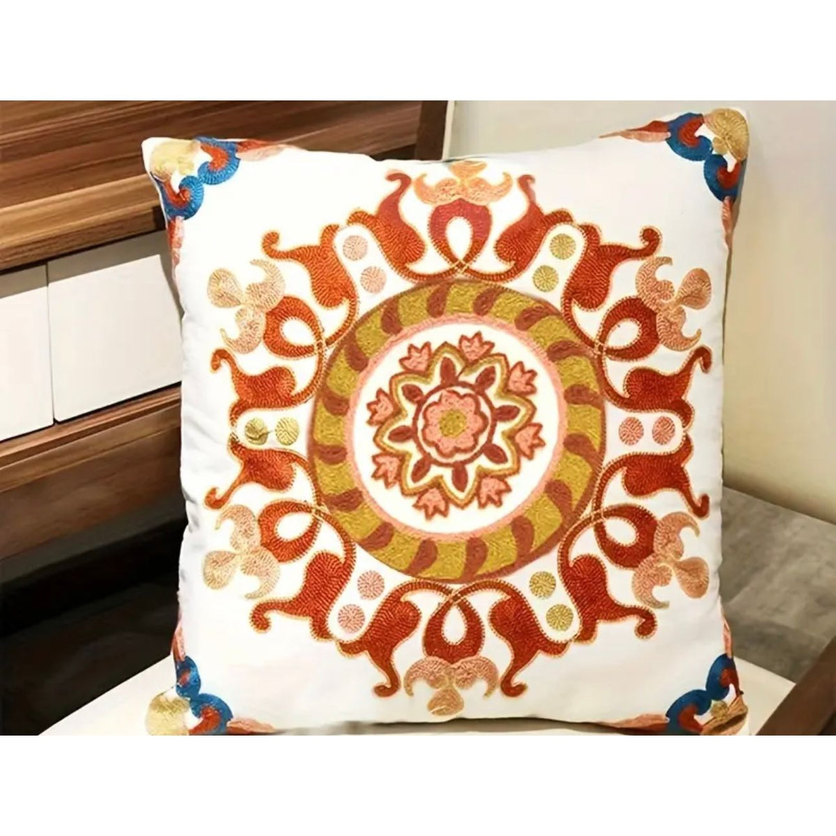 Custom Embroidered Monogram Throw Pillow (18x18) - Personalized Luxury Accent Pillow for Weddings, Dorms, & Home Decor - Nifty Decor & More