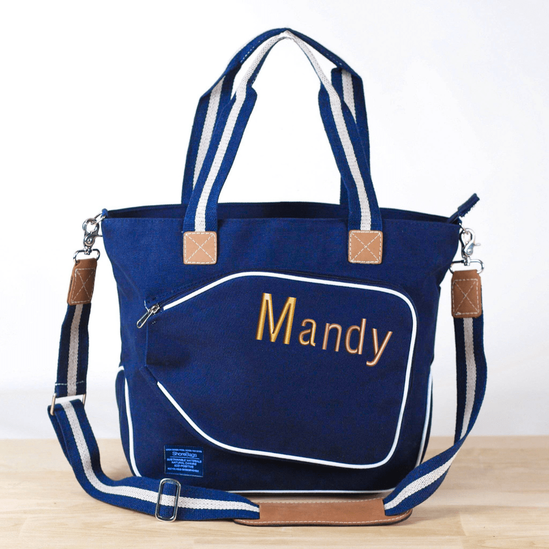 Custom Embroidered Pickleball Bag | Premium Canvas & Leather - Nifty Decor & More