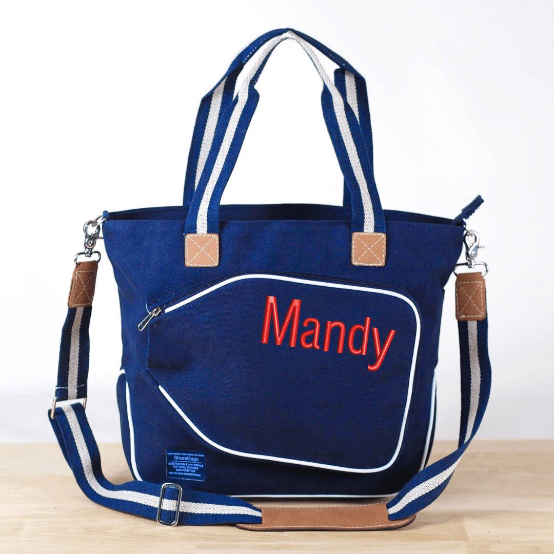 Custom Embroidered Pickleball Bag | Premium Canvas & Leather - Nifty Decor & More