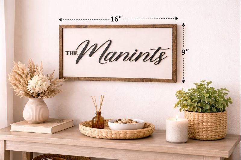 Custom Family Name Sign • Personalized Last Name Wall Art • Farmhouse Wood Sign • Modern Script Name Decor • Housewarming Gift - Nifty Decor & More