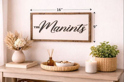 Custom Family Name Sign • Personalized Last Name Wall Art • Farmhouse Wood Sign • Modern Script Name Decor • Housewarming Gift - Nifty Decor & More