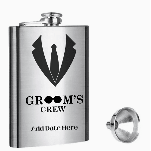 Custom Groom Flask Personalized Groomsman Wedding Party Gift - Nifty Decor & More