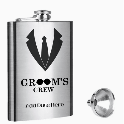 Custom Groom Flask Personalized Groomsman Wedding Party Gift - Nifty Decor & More