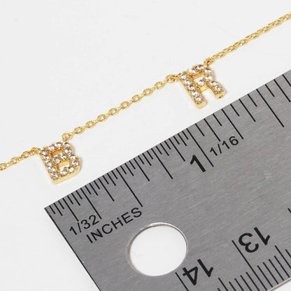BRIDE Letters Necklace CZ Gold-Dipped